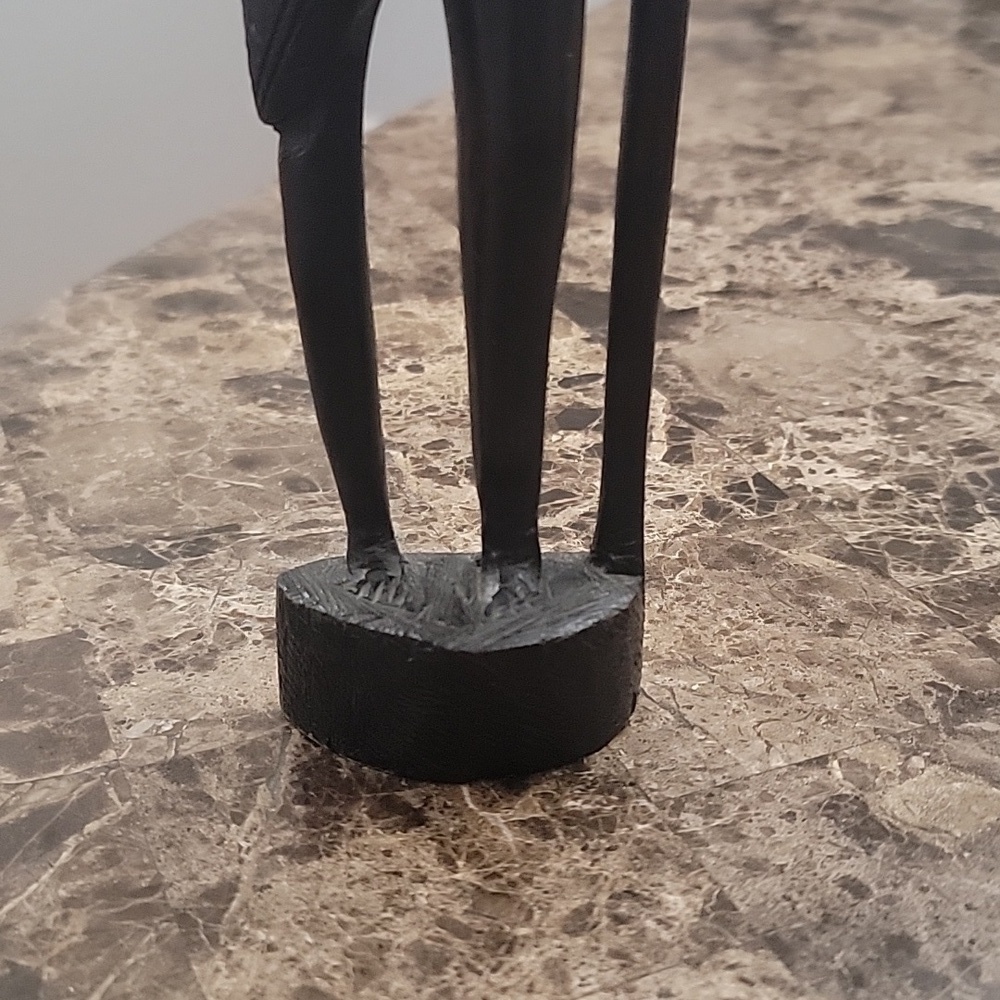 African Statue Ebony Wood Carved Male Warrior Statue CH - Picture 8 of 8